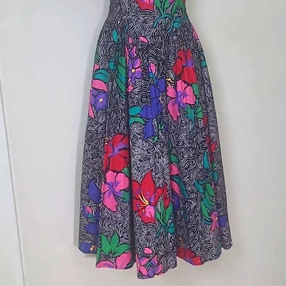 Robbie Bee Vintage Fit & Flare Dress 100% Cotton Made in USA Milkmaid House - Picture 4 of 9